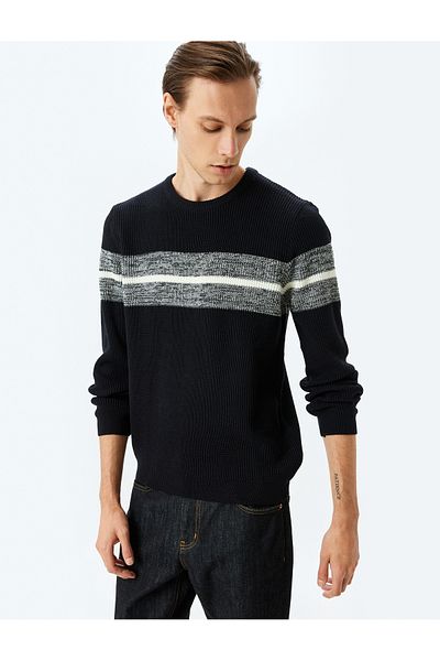 Koton Crew Neck Striped Knitwear Sweater