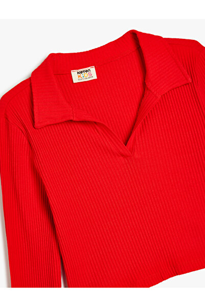 Koton Long Sleeve Basic Polo Collar Ribbed T-Shirt
