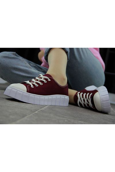 sefayol Pantofi sport de damă Galla Burgundy White Talpă din in