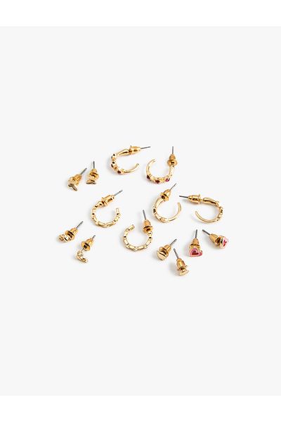 Koton Set of 7 Ball and Hoop Earrings