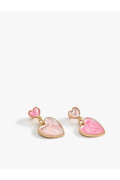 Koton Multicolor Heart Earrings - Dangle Design