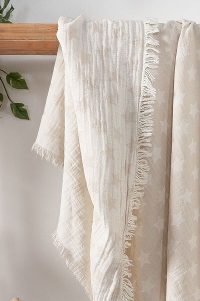 Kanz 2 Layer Jacquard Baby Muslin Blanket - Brown