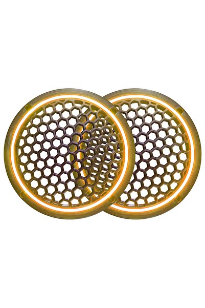 SOUNDERS Neon Işıklı 20 cm Hoparlör ve Midrange Kapağı - 2 Adet - Turuncu