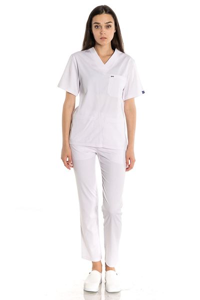 TIPMOD White Unisex Lycra Bat Sleeve Doctor / Nurse Jersey