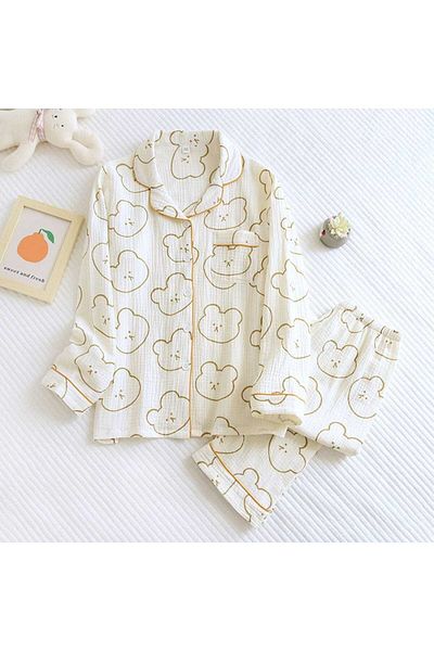 PEMBİŞ HOMEWEAR Σετ πιτζάμες με γιακά με γιακά Bürümcük