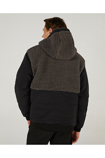 SKECHERS M Outdoor Fleece Reversible Full Zip Sherpa Erkek Gri Çift Taraflı Mont S242252-003