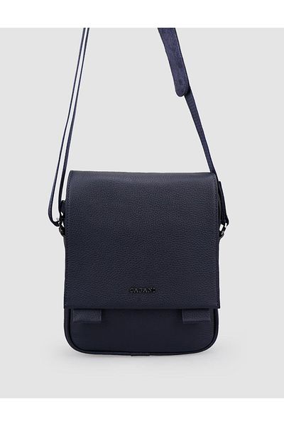 Cabani 100% Genuine Leather Navy Blue Messenger Bag