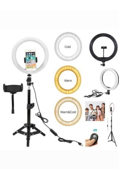 SMAYLİNG "14'' Ring Light Tripod & Bluetooth Kumandalı Işık - YouTube, TikTok...
