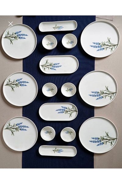 TİCARET HOUSE Lavender Porcelain Breakfast Set