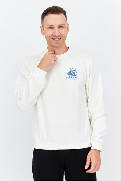adidas Men Sportswear Fit Long Sleeves Training Sweatshirt, Off White