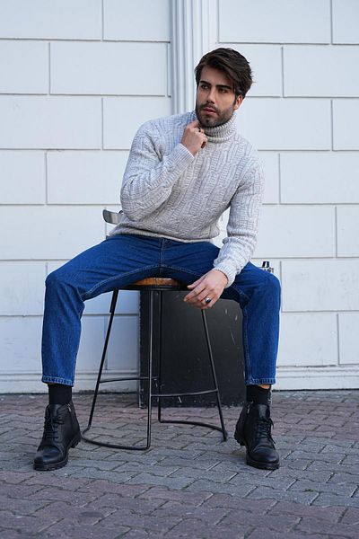 Figo Χοντρό ανδρικό πουλόβερ Fisherman