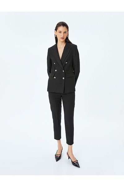 Koton Slim Fit High Waist Pocket Cigarette Fabric Trousers