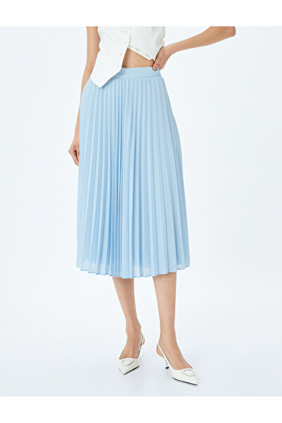 Koton Astarlı Standart Bel Midi Boy Pileli Etek