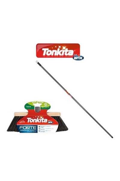 Tonkita Pro Wooden Outdoor Broom+Stick