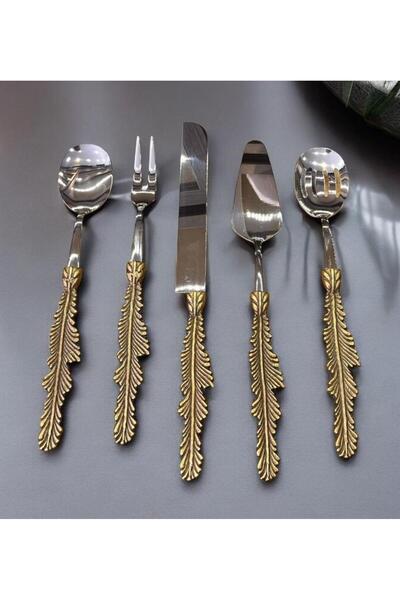 ROY KING Royking Tüy Desen 5 Parça Servis Seti Antik Gold EYM 060