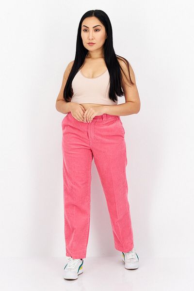 Replay Women Corduroy Stretchable Pants, Dark Pink