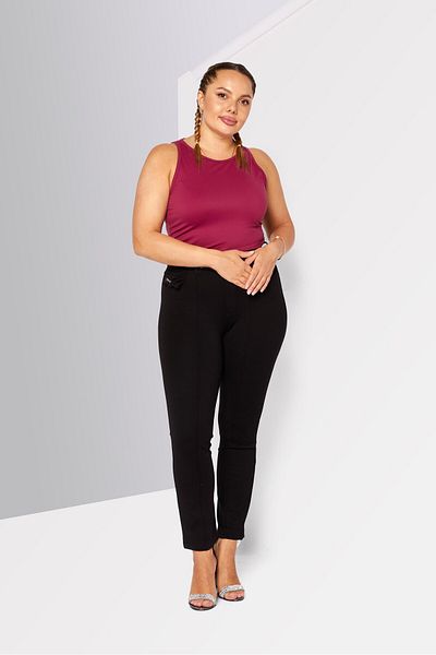 Diesel Women P-CUPERY Straight Leg Plain Pants, Black