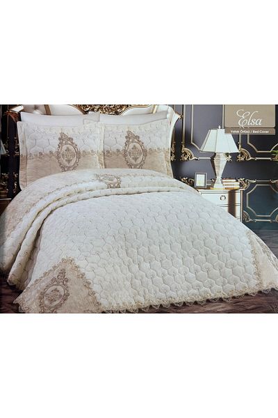 HUZUR ÇEYİZ Larme Elsa 3-Piece Bedspread Set