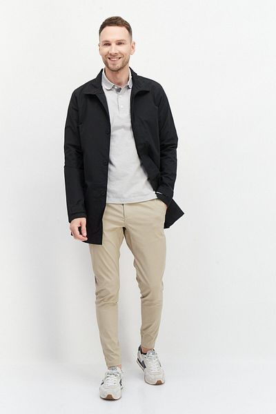 French Connection Men Mock Neck Plain Windbreaker, Black