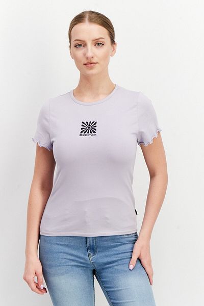 Vans Women Crew Neck Short Sleeve Graphic Top, Lavender