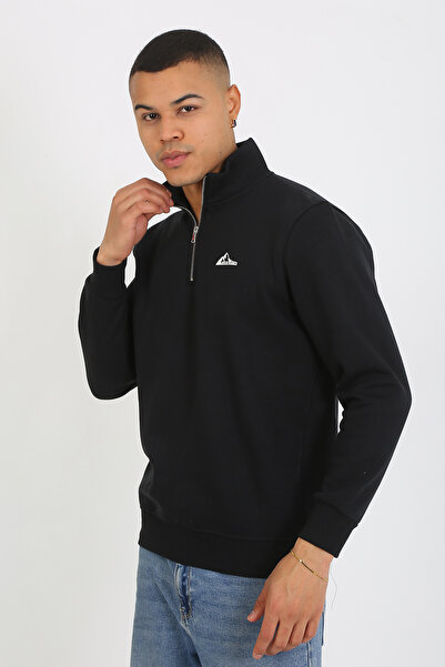 UOMOPARK 5259-2 Φούτερ υψηλής ποιότητας με τρεις κλωστές με μισό φερμουάρ Relax Fit