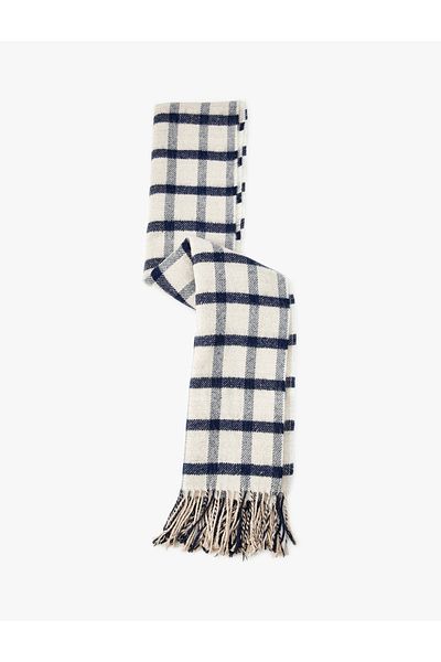 Koton Tasseled Plaid Multicolor Long Scarf