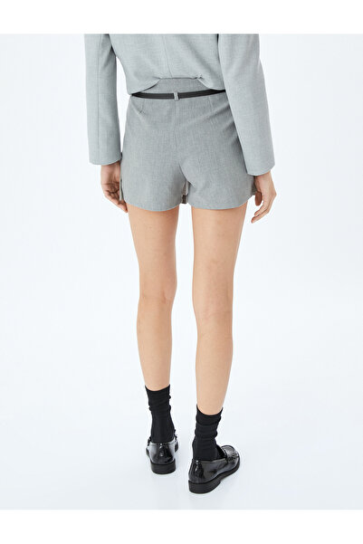 Koton Kemerli Kalın Piliseli Mini Şort Etek