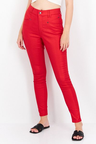 INC Denim Women Skinny Fit Solid Stretchable Denim Jeans, Red