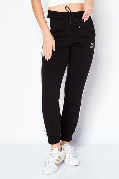 Puma Women Slim Fit T7 Drawstring Training Sweatpants, Black