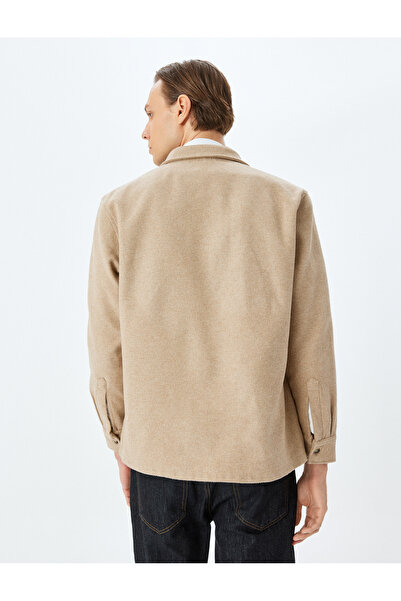 Koton Риза с дълги ръкави и джобове от смесена вълна