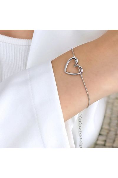 zeynep Z&D Accessory 316L Steel Gold Anti-Tarnish Heart Bracelet