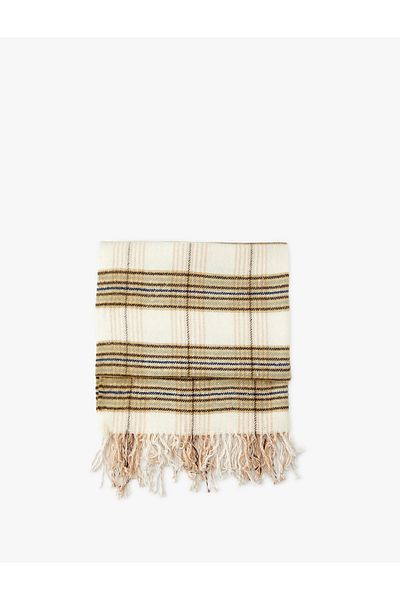 Koton Tasseled Plaid Multicolor Long Scarf