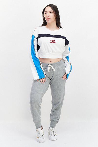UMBRO Women Sportswear Fit Long Sleeve Training Top, White Combo