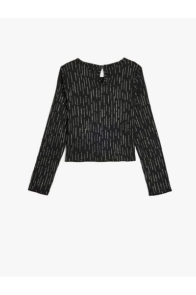 Koton Shiny Crew Neck Long Sleeve Blouse