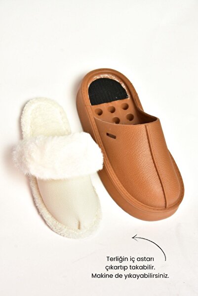 Fox Shoes T 918264209   Brown Plush Inside Women's Slippers