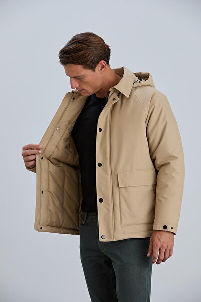 PIQUE Çıkabilir Kapüşonlu Erkek Pamuk Mont