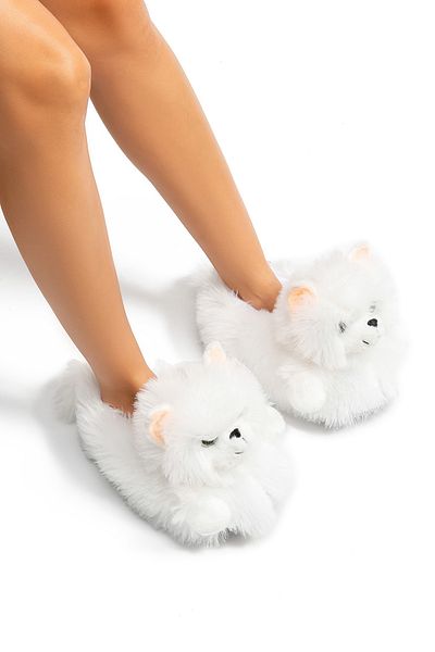 Twigy Kedi-3 White Slippers - Γυναικείες, Ζώα, 36/41 Μεγάλες