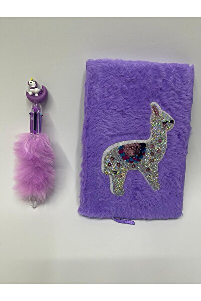 ÇilekKurdu Peluş Defter Ve Peluş 6 Renk Yazabilen Tükenmez Kalem