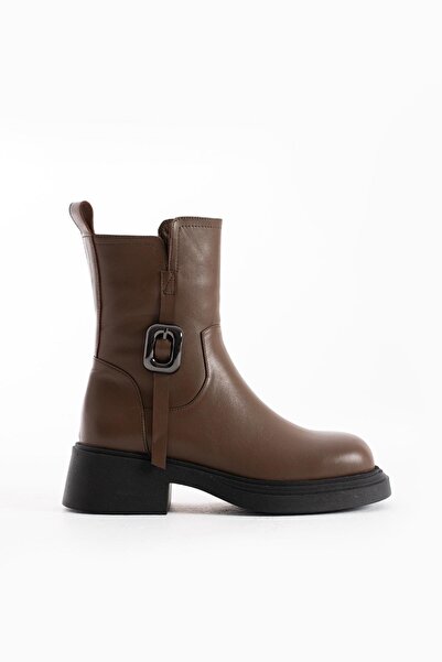 FOLLİNİ Kadın Hakiki Deri Bot Kahverengi