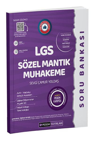 Pegem Akademi Yayıncılık LGS Sözel Mantık Muhakeme Soru Bankası