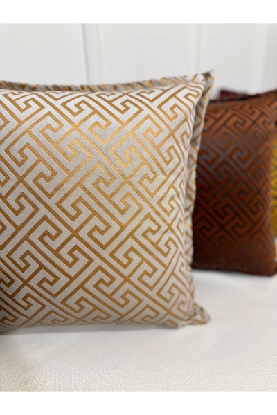 NİVEMESHOME Pernă în zig-zag Nivemeshome Monet - umplută cu fibre, galben-cre...