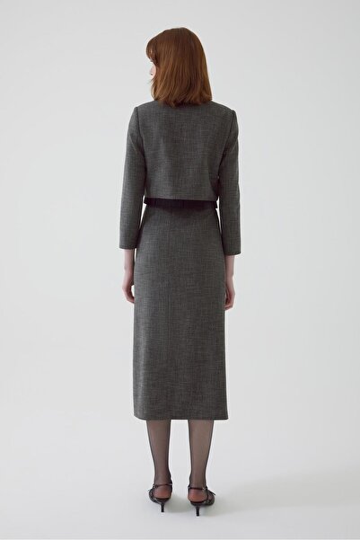 Exquise Anthracite Regular Short Jacket with Pockets