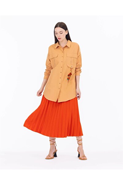 SEÇİL Fusta plisată cu talie elastică - Coral