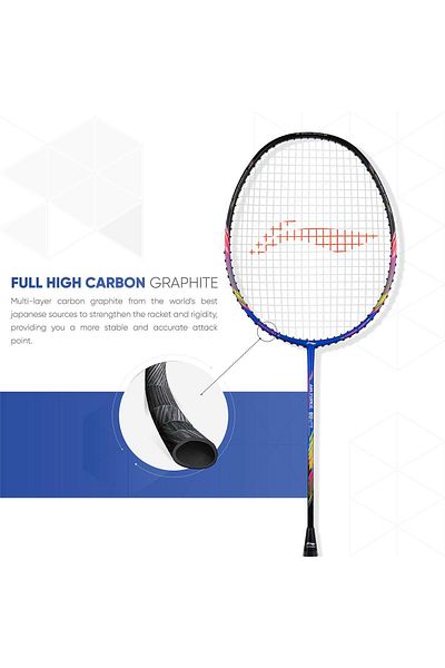 Li-Ning Air Force 80 Lite Carbon Fibre Strung Badminton Racket | Blue/black | 80g | 30lbs