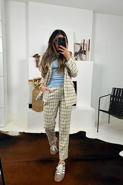 Sohotique By P Stone-Blue Woven Jacket Trousers Set