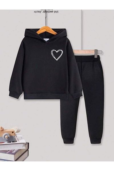 BENROMA Set de trening pentru copii cu imprimeu inimă - Produs unisex supradimensionat