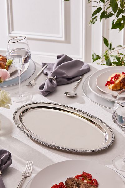 Karaca Majesty Decorative Tray Oval 38.5 X 23.5 cm