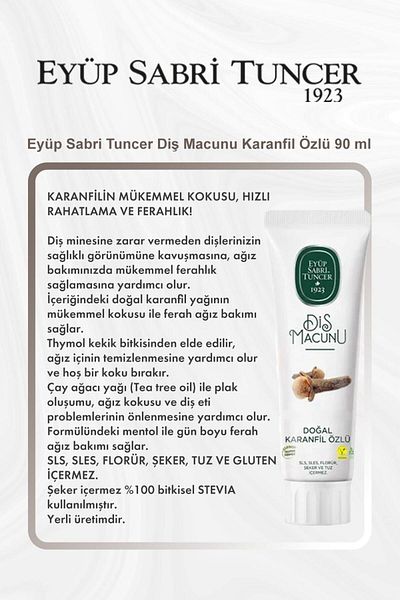 Eyüp Sabri Tuncer 90 ml Clove Extract Rosie Cotton Toothpaste - Buy 5 Get 4