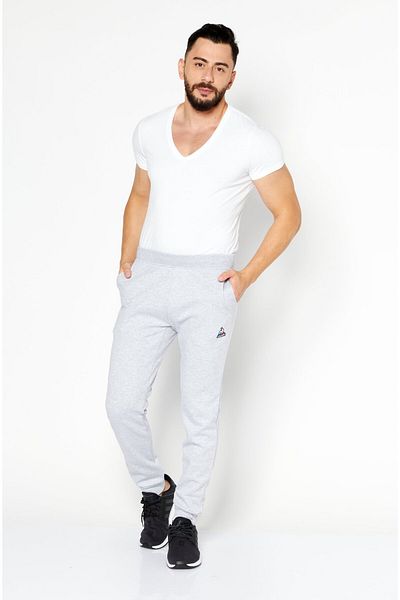 Le Coq Sportif Men Sportswear Fit Brand Logo Outdoor Sweatpants, Grey