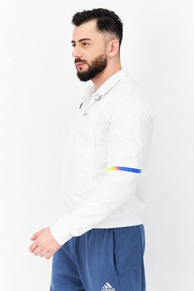 adidas Men Sportswear Fit Long Sleeve Training Jackets, White Combo